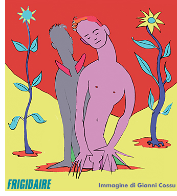 IL NUOVO MALE e FRIGIDAIRE riviste di satira, arte, fumetti, politica, reportage, direttore Vincenzo Sparagna, coordinamento e grafica di Maila Navarra. In edicola in tutta Italia. Immagine di Gianni Cossu