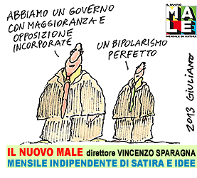 IL MALE rivista di satira diretta da Vincenzo Sparagna. Mensile in edicola in tutta Italia. Vignetta di Giuliano