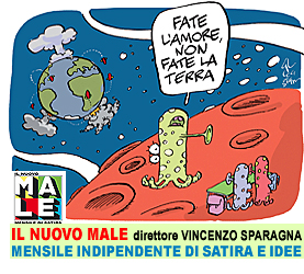 IL MALE rivista di satira diretta da Vincenzo Sparagna. Mensile in edicola in tutta Italia. Vignetta di Cecigian