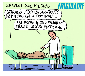 Testo di Vincenzo Sparagna, direttore di FRIGIDAIRE e IL NUOVO MALE. Coordinamento e grafica di Maila Navarra. Vignetta di Fabrizio Fabbri