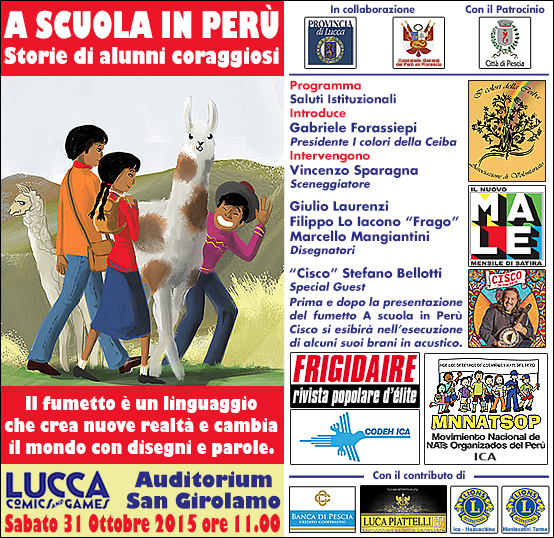 FRIGIDAIRE appuntamento a Lucca Comics 2015 con il fumetto SOCIALCOMIX "A scuola in Perù"