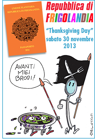 Festa del Thanksgiving Day a Frigolandia. Repubblica dell'arte, museo, redazione di FRIGIDAIRE e IL NUOVO MALE, rivista di satira diretto da Vincenzo Sparagna