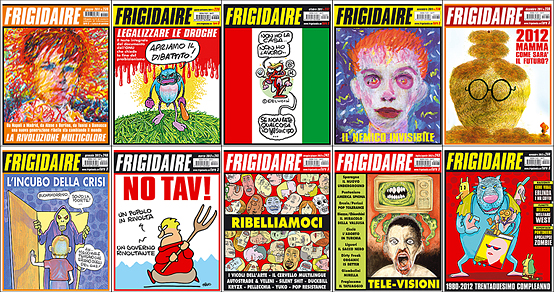 collezione FRIGIDAIRE Popolare d'Èlite pubblicata da giugno 2010 ad oggi. Direttore Vincenzo Sparagna, coordinamento e grafica di Maila Navarra