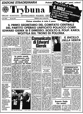 L'edizione italiana della falsa Trybuna Ludu ideata da Vincenzo Sparagna e diffusa clandestinamente in Polonia, pubblicata su IL MALE n.21, giugno 1979