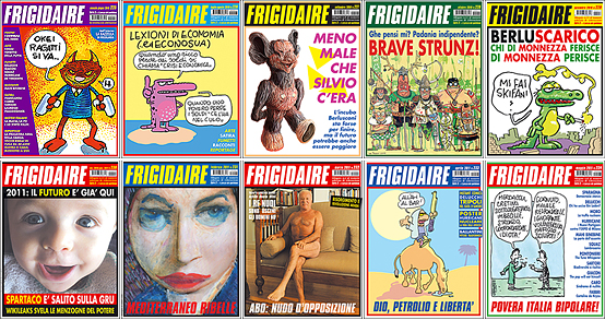 collezione FRIGIDAIRE Popolare d'Èlite pubblicata da giugno 2010 ad oggi. Direttore Vincenzo Sparagna, coordinamento e grafica di Maila Navarra